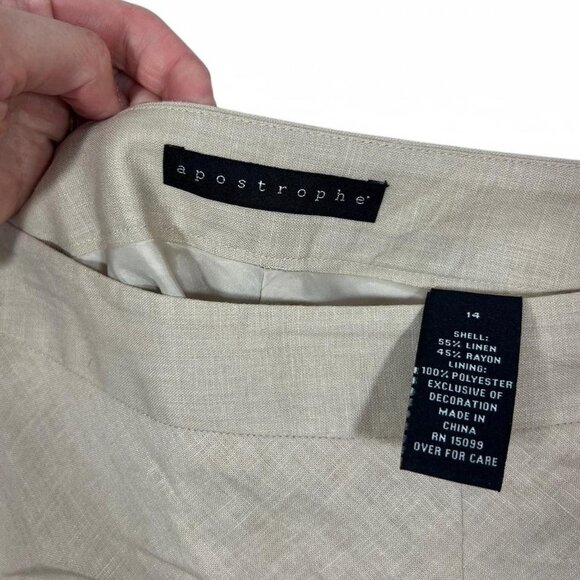 Y2K Apostrophe Linen Blend Midi‎ Skirt Paisley Print - Picture 3 of 5